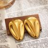 Gold Color Pear Shaped Texture Drop Earrings for Women Glossy Stainless Steel Teardrop Earring Fashion Zircon Party Gifts