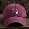 Modische Unisex-Baseballkappe mit lustigem herzförmigem Flugzeugdruck, perfekt für Reisen im Freien