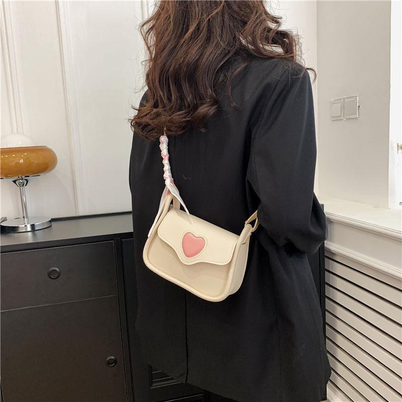 Hot Models Cute Lovely Women's Small Square Shoulder Bag Fashion Women's Crossbody Simple Women's Purse Handbag with Scarf