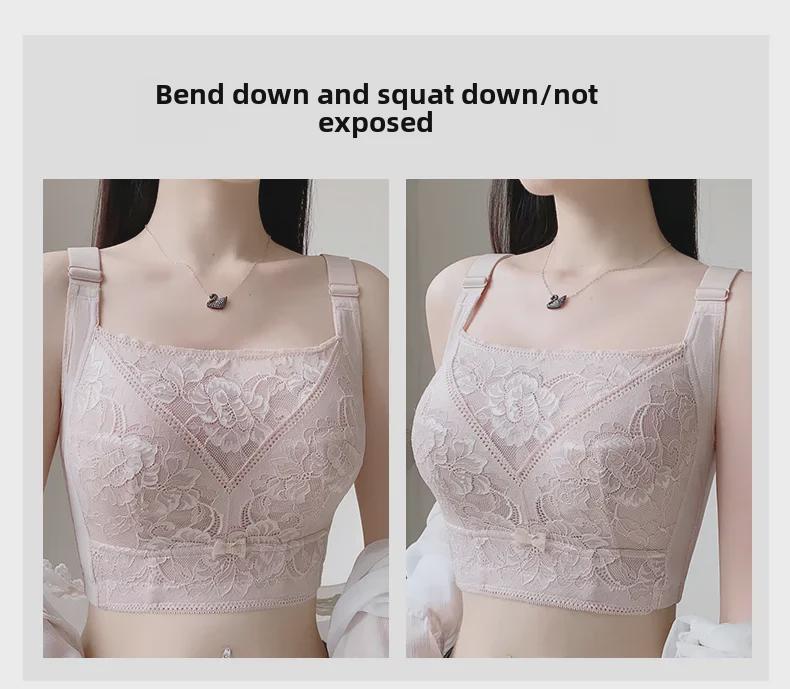 Seksowny biustonosz push-up, regulowany, zapobiegający opadaniu dla dużych biustów - Bezfiszbinowy i z korekcją boczną