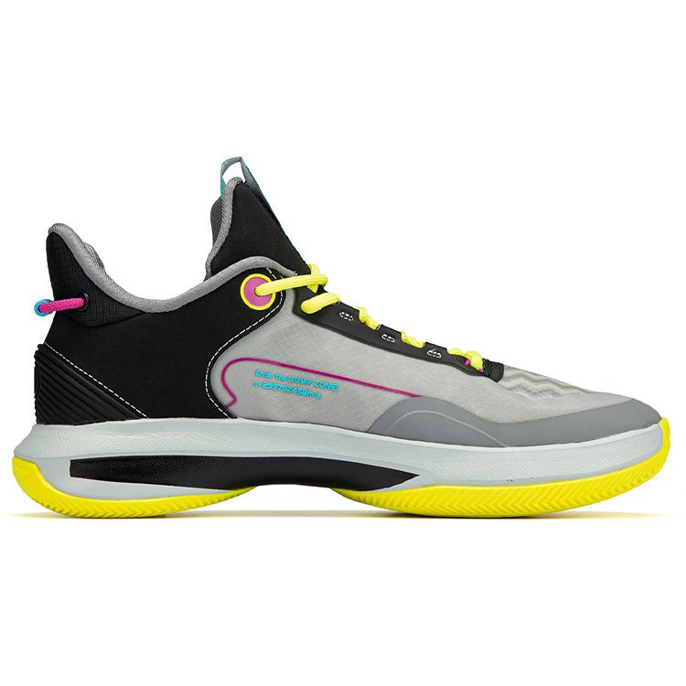New LiNing Cushioning Anti Slip And Wear Resistant Low Top Basketball Shoes Men's Gray Black ABPR069-6
