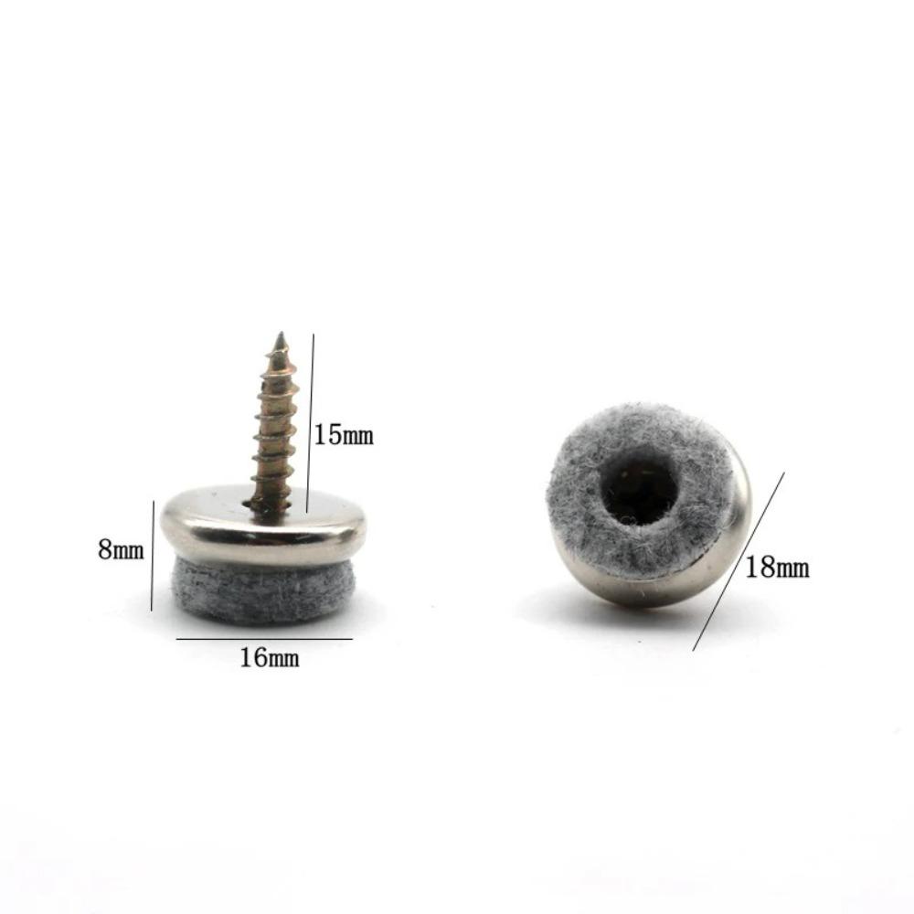 10pcs/set Metal Furniture Felt Pad Round Shape Gray Anti-slip Mat Floor Protector Decreases Friction Feet Legs Pads