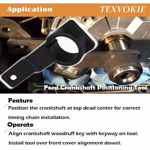 Crankshaft Positioning Wrench Holder Cam Phaser Locking Tool Fit for Ford 1993 4.2L and 4.6L 2-Valve Engine, Similar to Rotunda 303-448, 6024 &