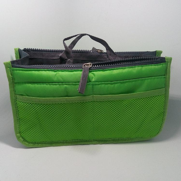 Multicolor Polyester Travel Makeup Bag With Double Zippers For Organizing Cosmetics And Toiletries