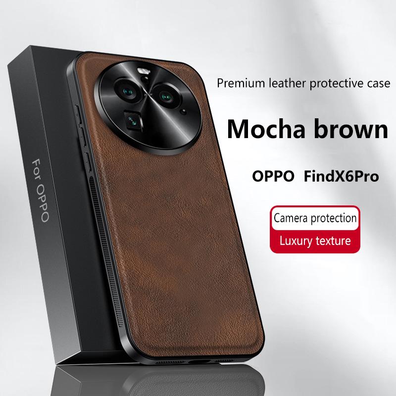 For Oppo Find X6 Pro Case Magnetic Elegant Leather Wear-Resistant Lens Fully Covered Non-Slip Grip Edge Cover Shell