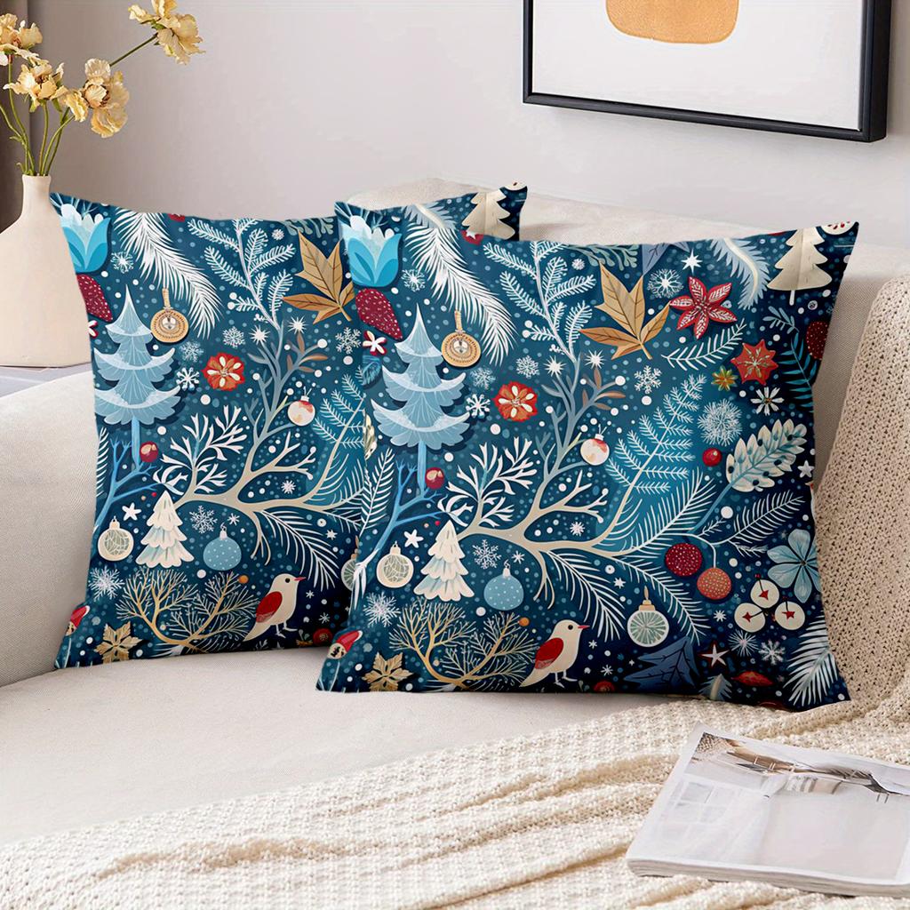 1 Pieces Christmas Patterned Throw Pillow Decorative Cushion Polyester pillowcase, sofa decorative cushion cov Headboard Pillow