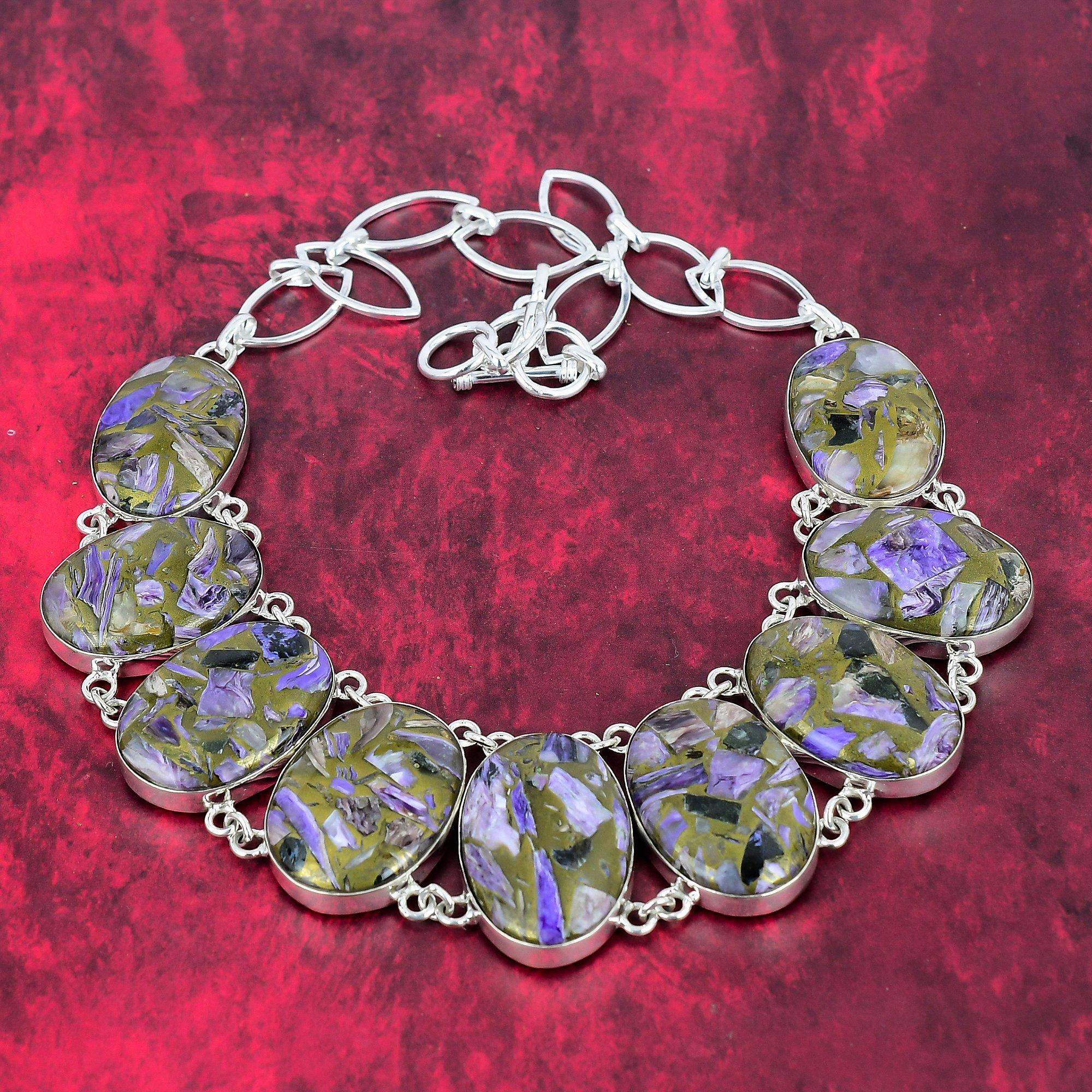 

Медное ожерелье с чароитом, ювелирные изделия из драгоценных камней, ожерелье из стерлингового серебра 925 пробы, регулируемая цепочка ручной работы, подарок для ювелирных изделий для жены Adjustable with 18 inches зелёный