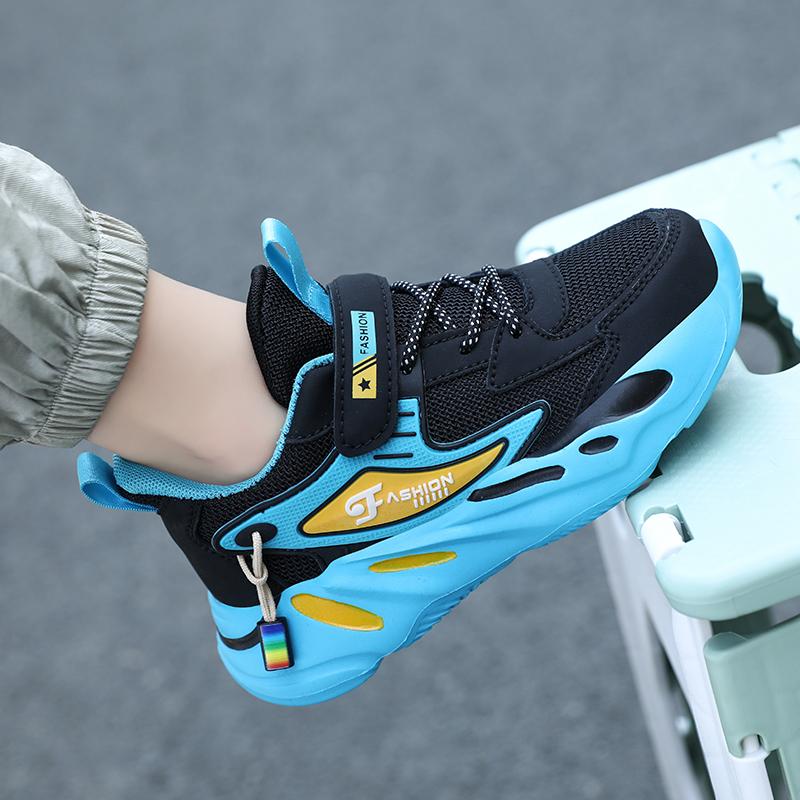 Kid's Non-Slip Sports Running Shoes for Boy Children Mesh Casual Shoes Fashion - Black