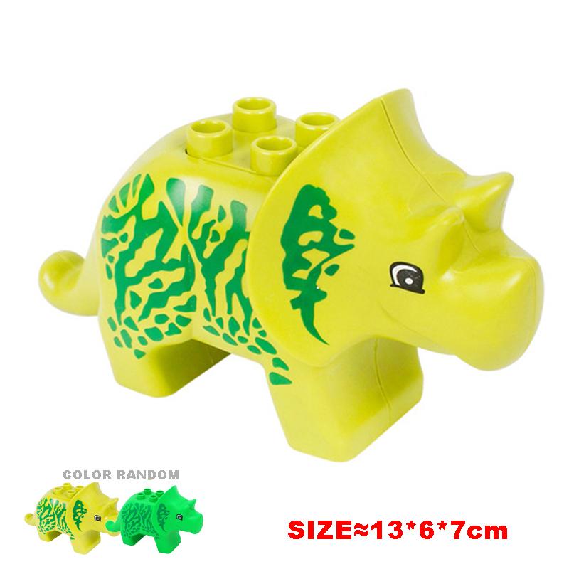 

Великі будівельні блоки Аксесуари Зоопарк Лялька Кенгуру Носоріг Зебра Динозавр Тварини Серія DIY зібрані Duploes Іграшка для дітей Подарунок