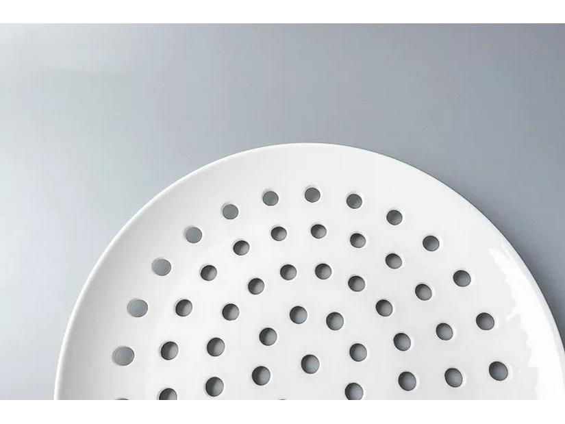 Multipurpose Ceramic Steamer Plate: Dumplings, Seafood, Fruit, and More