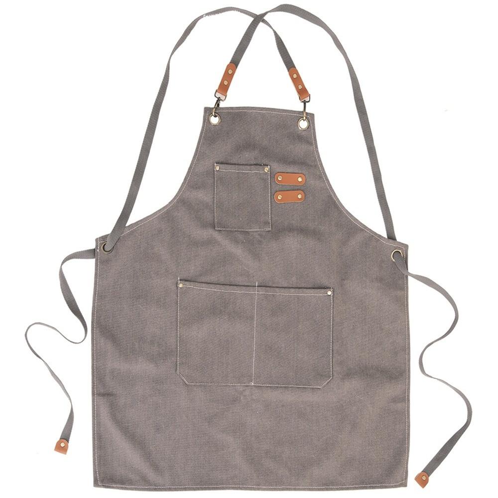 Kitchen Apron Protective Tie Cotton Apron for Cooking Grilling