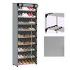 Pantofar înalt cu 10 rafturi, capacitate mare, protecție împotriva prafului, structură metalică, dulap de depozitare pantofi cu husă pentru hol