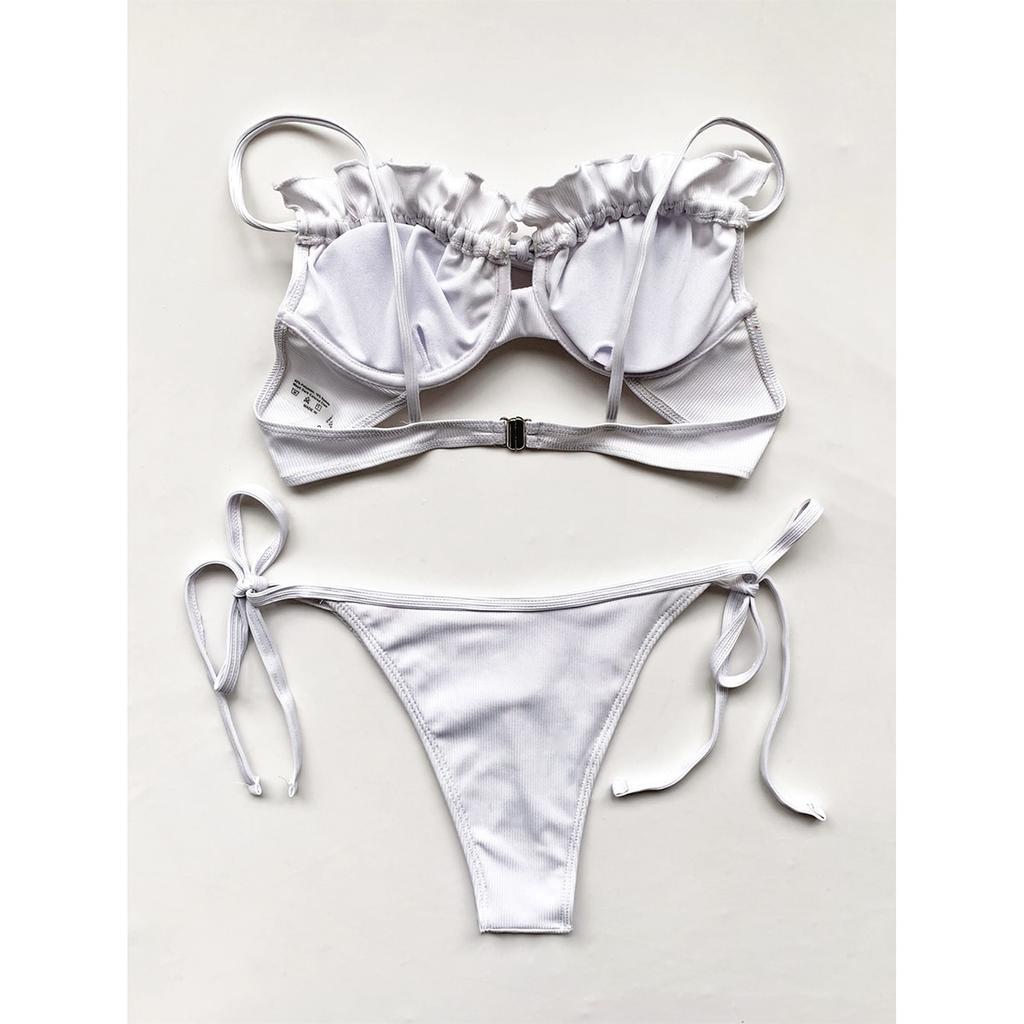 Femmes Bikini Push Up 5 couleurs maillot de bain maillot de bain pour femme Sexy Bikini ensemble à volants Biquini Micro Bikini Biquini maillot de bain maillot de bain