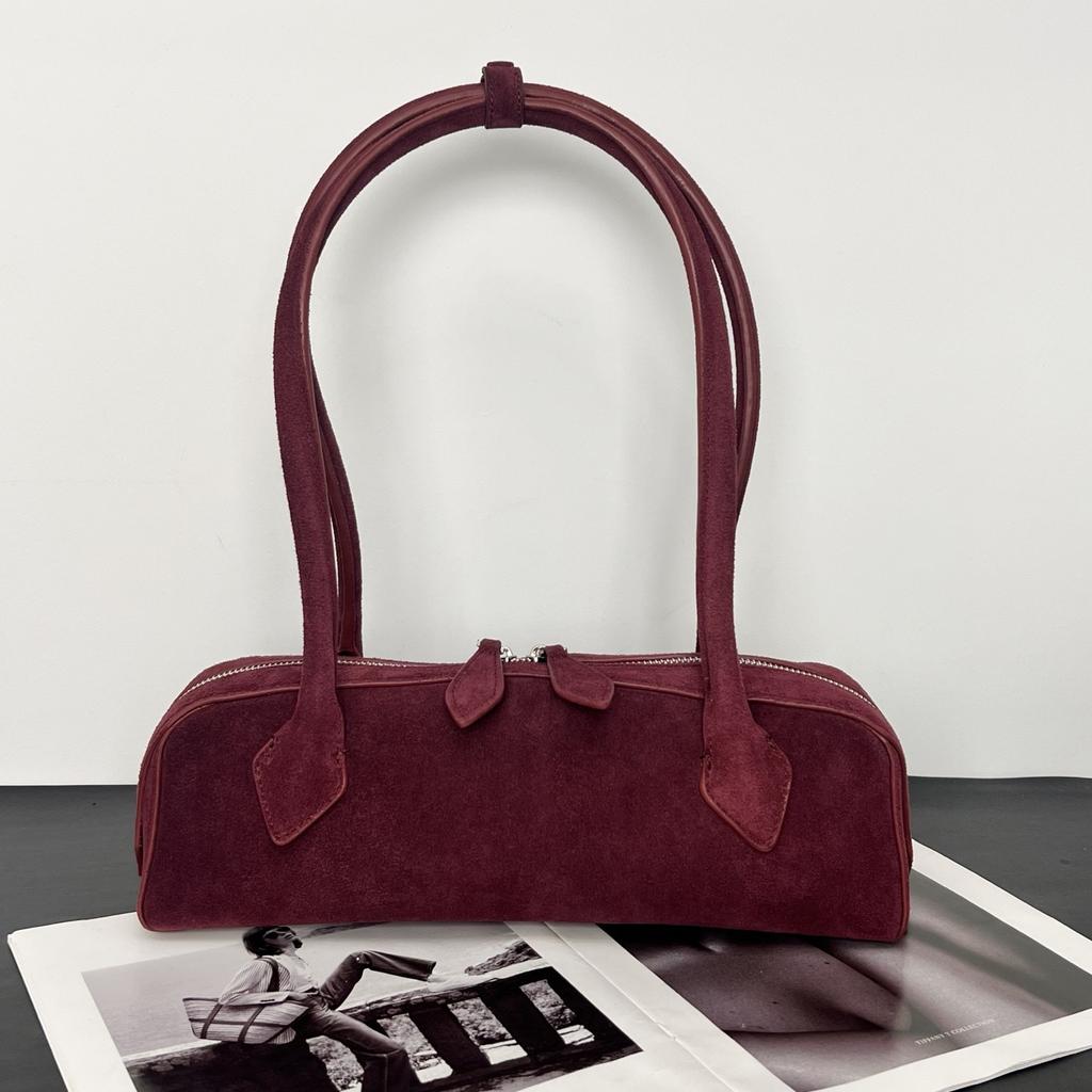 Dámská taška z pravé kůže Vzor líného jezevčíka Hovězí kůže Jednoramenní Podpažní Velkokapacitní Ruční Francouzský styl Taška pro ženy