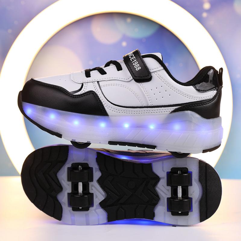 Student Walking Shoes Girls Roller Shoes Boys Wheel Shoes Children's Roller Skates Student Four-wheeled Walking Shoes Deformation Shoes