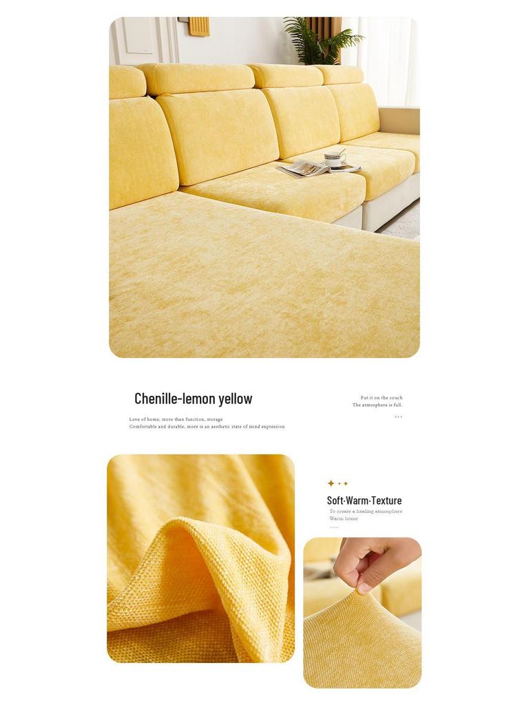 Universal-Sofaüberzug aus Chenille – Rundum-Kissenbezug, schlichtes Design