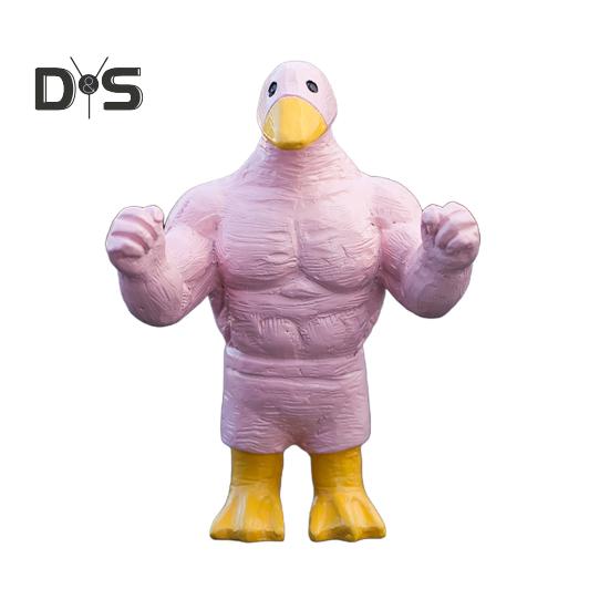 

Мускулиста статуетка качки для декору столу Смішні фігурки качок для дому, офісу Оригінальний аксесуар для інтер єру автомобіля A рожевий