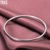 925 Sterling Silver Fashionable 3mm Smooth Bracelet Fashion Charm Wedding Jewelry