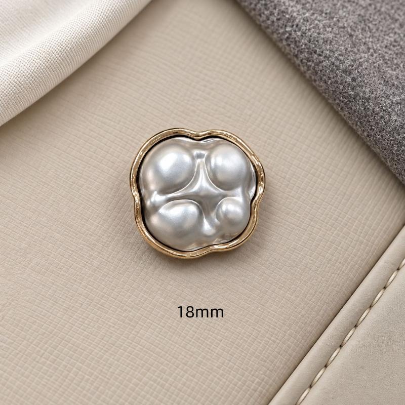Decorative Sewing Buttons Faux Pearl Inlay Glitter Metal For Coat Jumper Cardigan Dress Round Buttons Diy Project