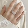 Elegant Frosted Matte Wide Band Open Ring for Women - S925 Silver Plated, Trendy INS Style