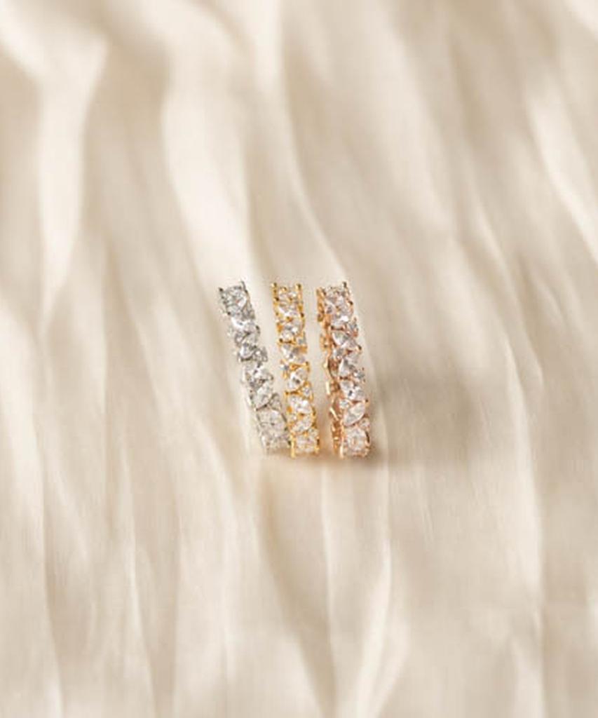 Alleun Silver 925 Cubic Silver Ring Knee Friendship Zigzag