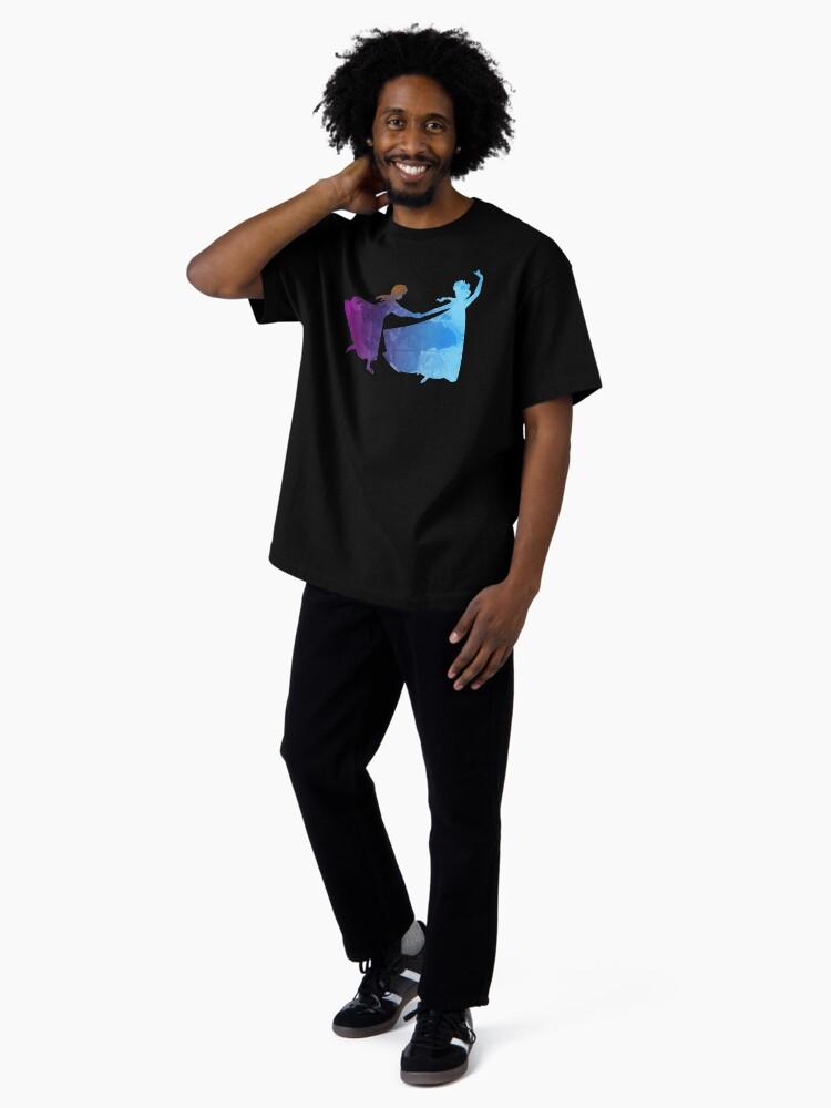 Frozen Sisters Inspired Silhouette Oversized T-Shirt