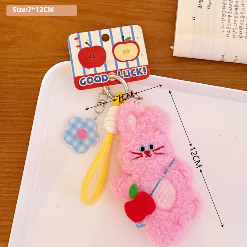 

Kawaii Cute Plush Bear Cat Rabbit Doll Pendant Keychain Cartoon Creative Animals Bag Hanging Ornaments Accessories Girl Gifts