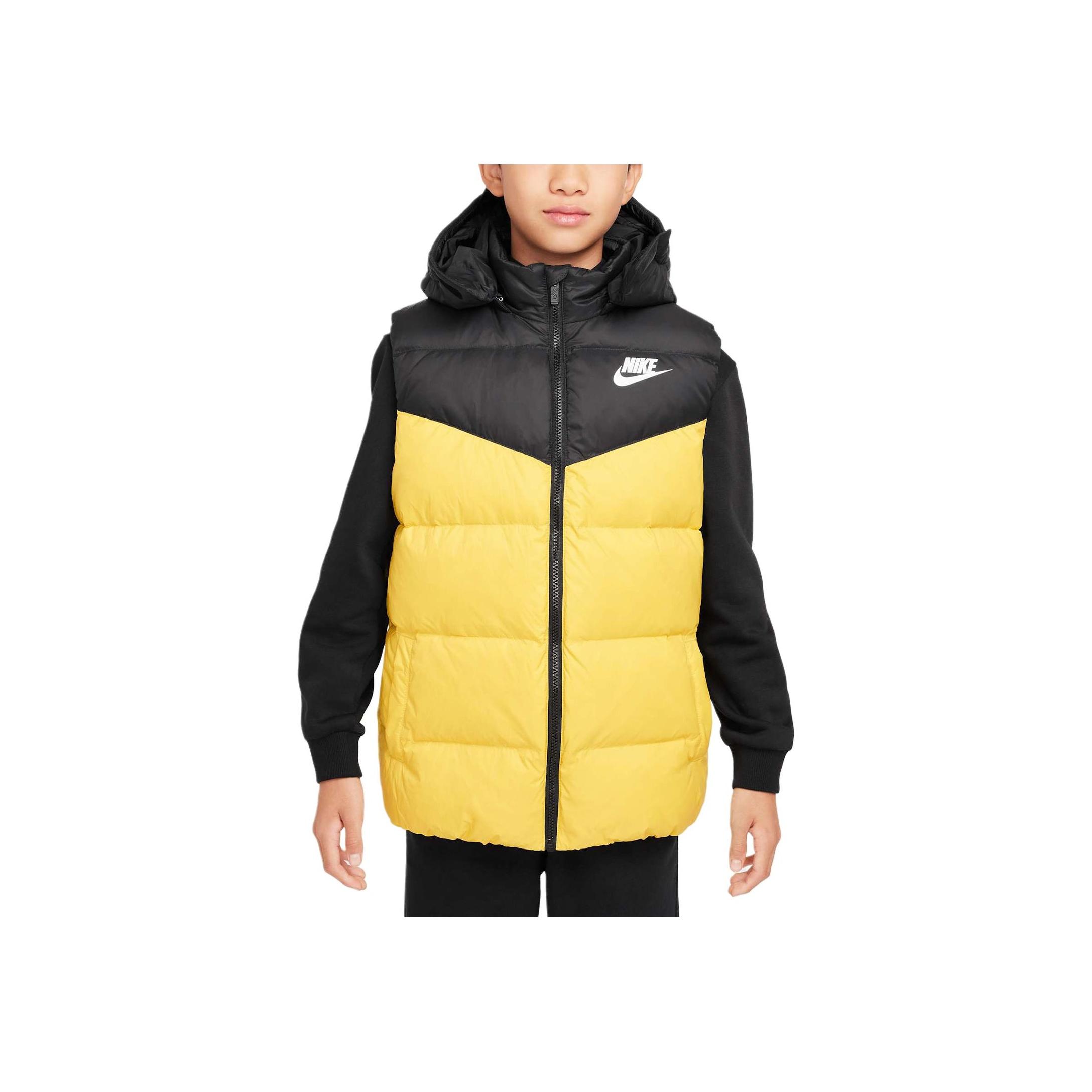 

Nike Down Vest Sports Zipper Casual Warm Duck Down Kids Vests Yellow HV1602-777 M