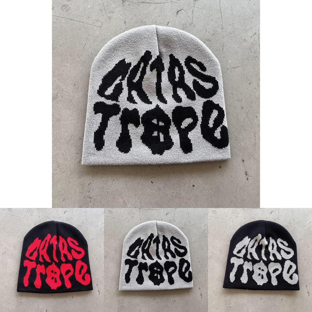 Unisex Knitted Cold Weather Hat With Letter Pattern For Outdoor Activities