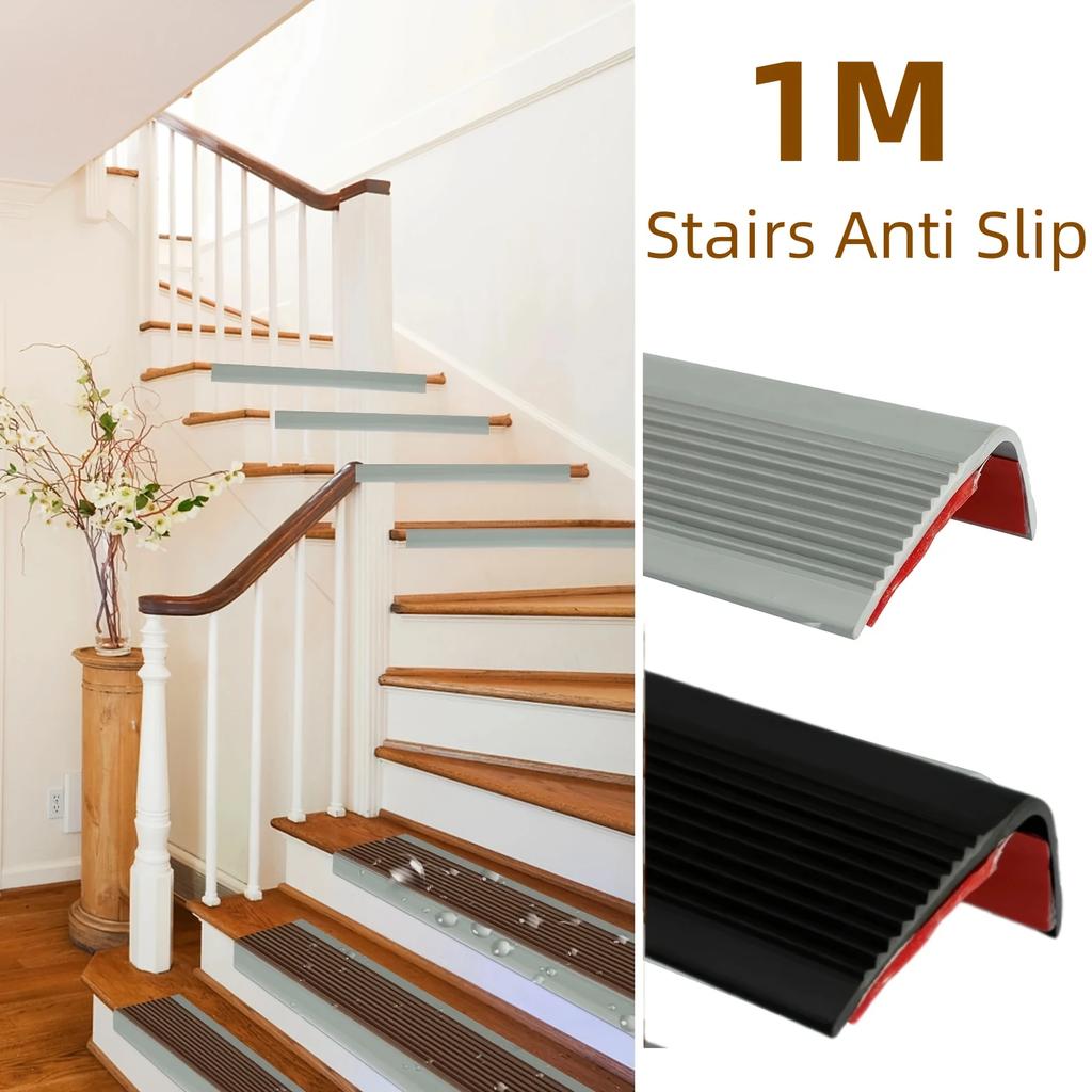 1 Stück 1m/3 Meter Treppenkanten-Schutz Weiches PVC Rutschfeste Treppenkanten profile L-Form Selbstklebende Stufenkanten-Zierleisten Stufenschutz
