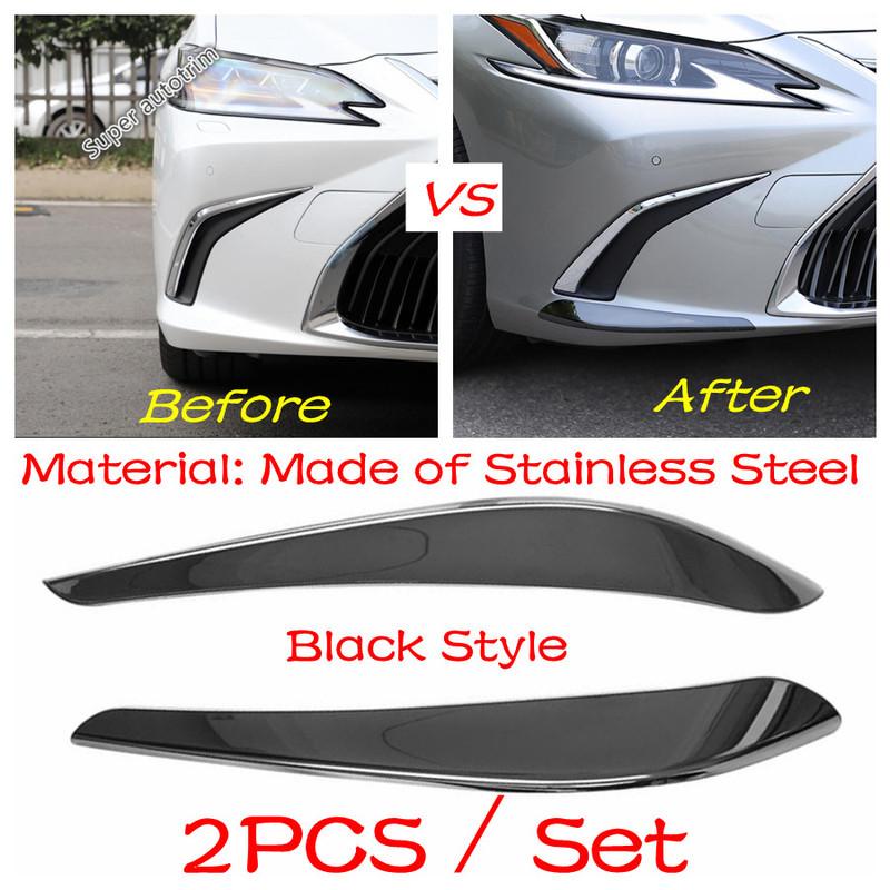 Car Styling Front Bumper Corner Spilitter Strip Cover Decorative Trims Stainless Steel Fit For Lexus ES 2018 - 2025 Exterior