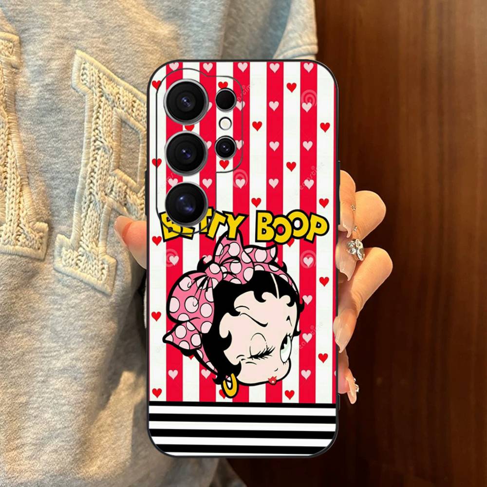Custodia per Telefono Cartoon B-Betty B-Boop Per Samsung S 20 21 22 23 Lite Plus Ultra Trasparente Cover Cellulare Funda