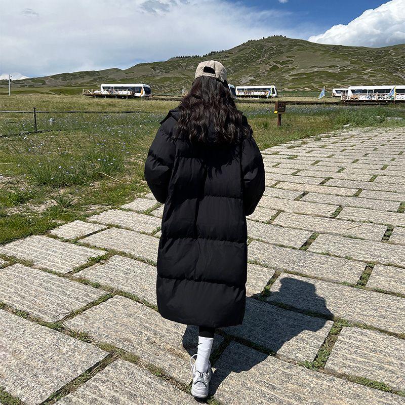 Thickened Bread Coat Solid-colored Cotton-padded Jacket for Women Loose Mid-length Korean-style Down Jacket for Women Winter Coat Cotton-padded Jacket