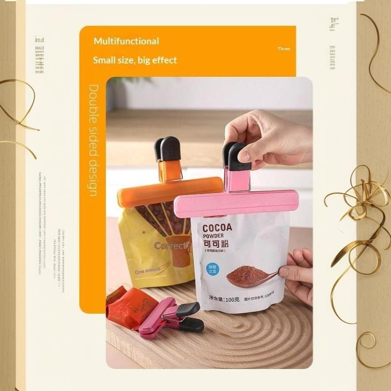 Reusable Portable Airtight Bag Clips Food Safe Heavy Duty Snack Sealing Clips for Kitchen Pantry Storage Camping Picnic Travel