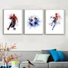 Football Star Poster Watercolor Football Canvas Paintings Print Abstract Wall Art Picture for Children Room Home Decoration No Frame