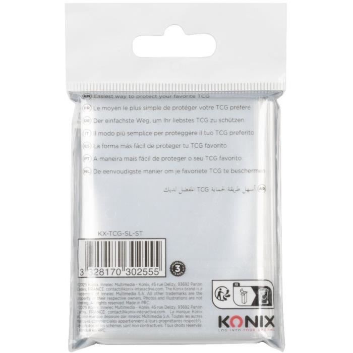 Protège-cartes - KONIX - Standard Sleeves - 100 Pochettes - Compatible Magic The Gathering, Pokémon - Transparent