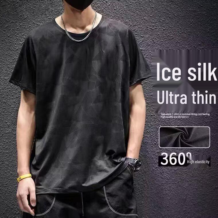 Men s Breathable Ice Silk Quick-Dry T-Shirt 3XL