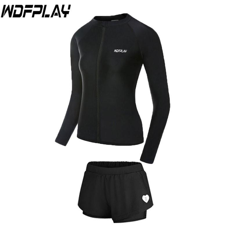 Womens UV Protection Rash Guard Set Quick Dry Swimsuit Snorkeling Surfing Swimming