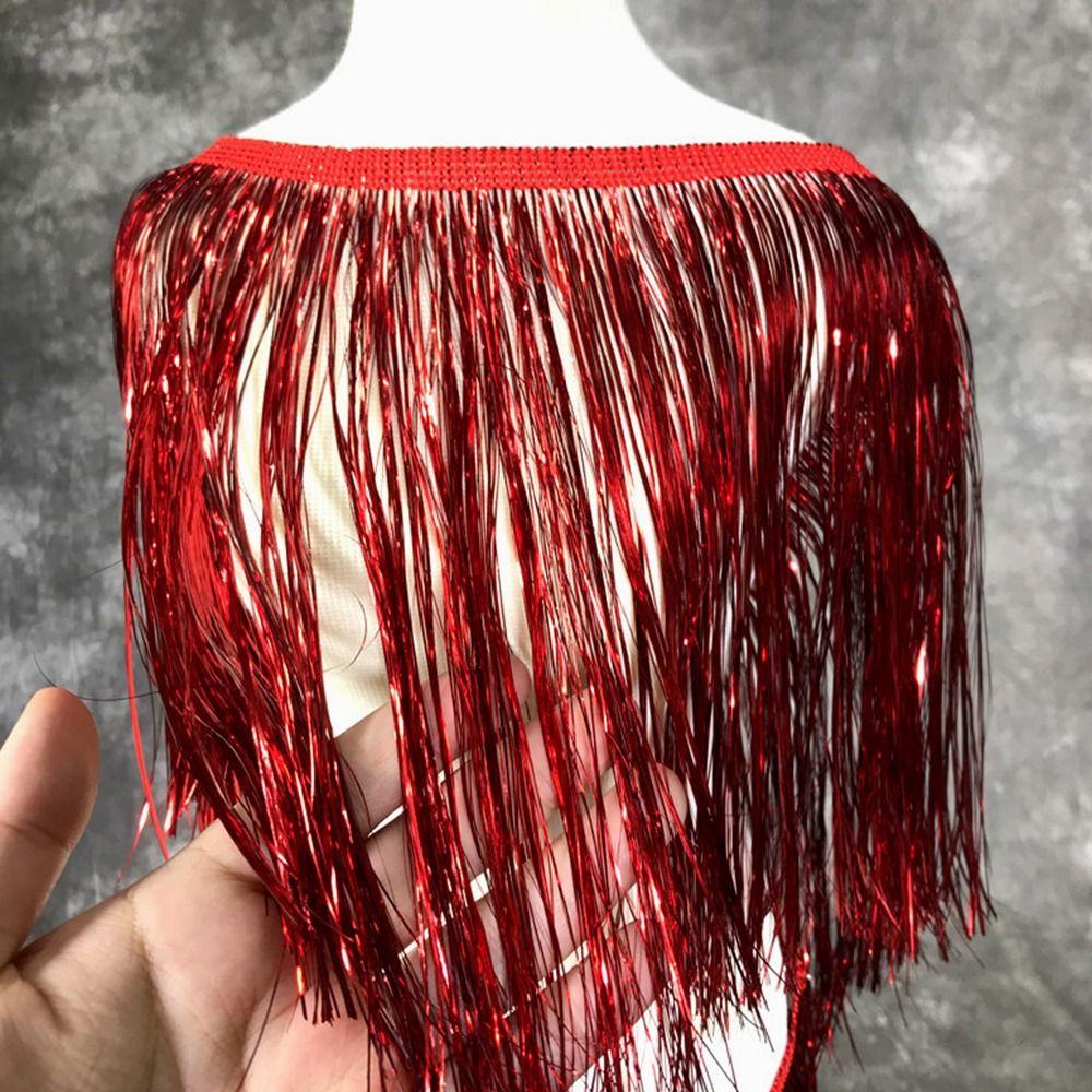 10Yards 20cm Wide Skirt Tassel Illusion Laser Gradient Fringe Ornaments DIY Lace Fabric Trim