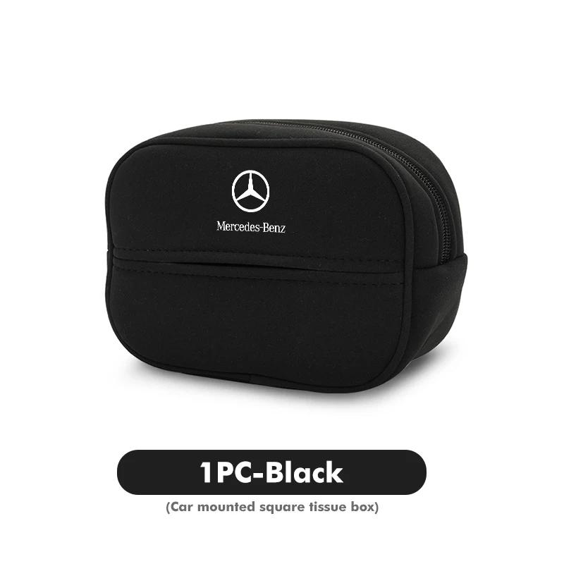 

Suede Car Paper Holder Tissue Headrest Hanging Box Accessories For Mercedes Benz W202 W212 W126 W140 W168 W177 CLS GLE GLC GLS
