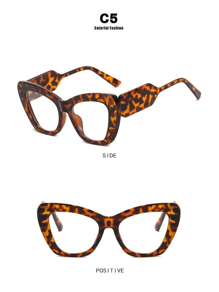 Kodon 2023 Cat-Eye Colorblock Flache Gläser Blaulichtfilter Brille - Influencer-Stil