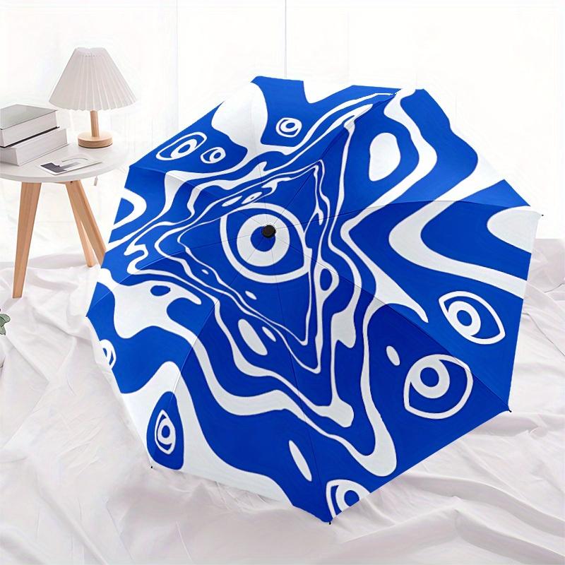 

1pc Eyes Abstract Automatic Open 8-Rib Windproof Umbrella, Travel & Commuting, Suitable for All Seasons