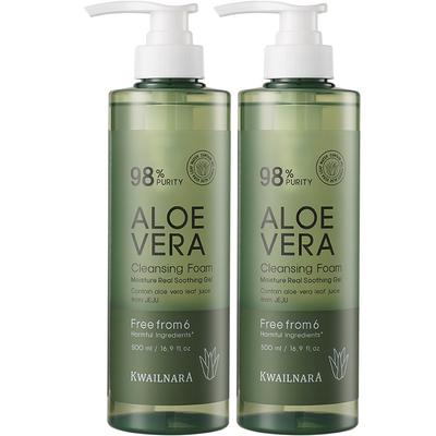 Kwailnara Aloe Vera Moisture Cleansing Foam, 2 Pieces, 500ml