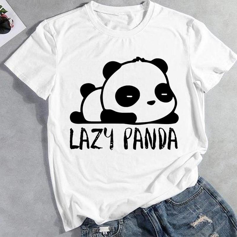 Panda Animal Graphic T-shirt Clothing Cartoon O-neck Casual Summer Fashion Women Top T-shirt Short Sleeve Lady Female Print Tee