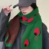New Year Green Strawberry Christmas Scarf Women's Winter Atmosphere Korean Style Versatile Shawl Warm Long Knitted Scarf