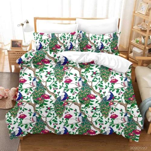 

Comforter Peacock Bedding Set Decoration Gift Suitable For Children Boys Girls And Adults Warm Soft Comfortable And Breathable Comforter (quilt)-EU Single(135*200cm)3pcs