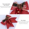 4pcs Christmas Tree Hanging Decorations Glitter Pine Cone Bows For Holiday Home Party Decoration Xmas Ornament Festive Supplies