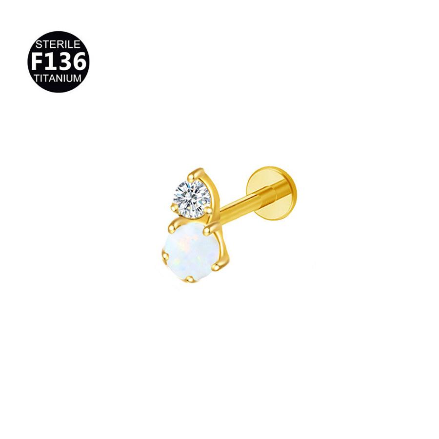 

F136 Titanium Flower Tapered Chain Internally Threaded Lip Barbell Cartilage Tragus Stud 0.9mm 1.0x8mm teeth m0.9