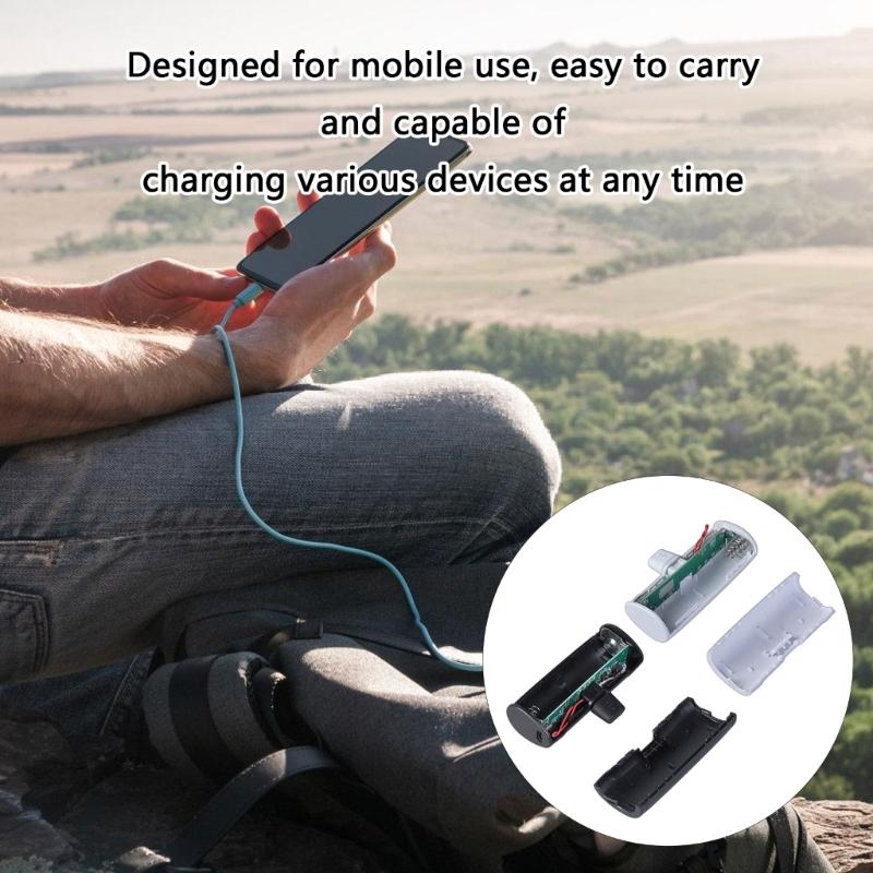 Gör-det-själv Typ C 18650 PowerBank Yttre Hölje Förenklar Monteringsprocessen med Enkel Batteriplats Typ C/8-stifts Utgång