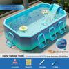 Inflatable Children's Swimming Pool with Slide - No Inflation Needed, Thickened Foldable Design for Home and Outdoor Use